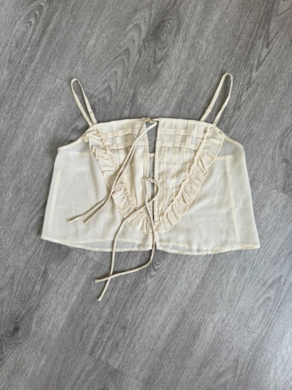 Anthropologie Tie-Front Sheer Chiffon Cami